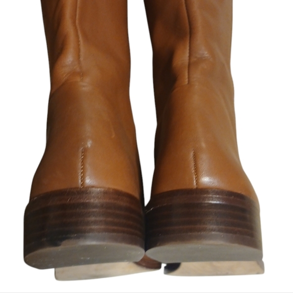 J Crew Harper Caramel Brown Leather Riding Boots Knee High Boots Size 6.5 - Picture 7 of 14